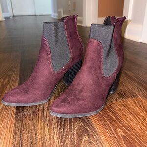 Attention Burgundy Heeled Boots